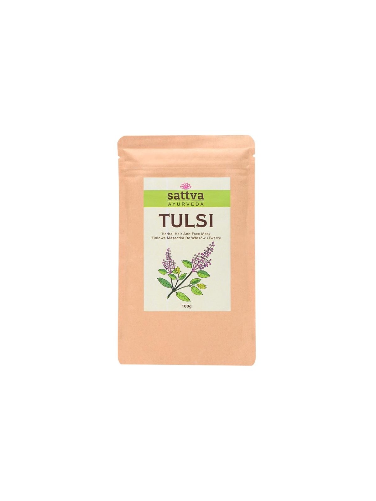 Maschera alle erbe per capelli e viso SATTVA Ayurveda Tulsi