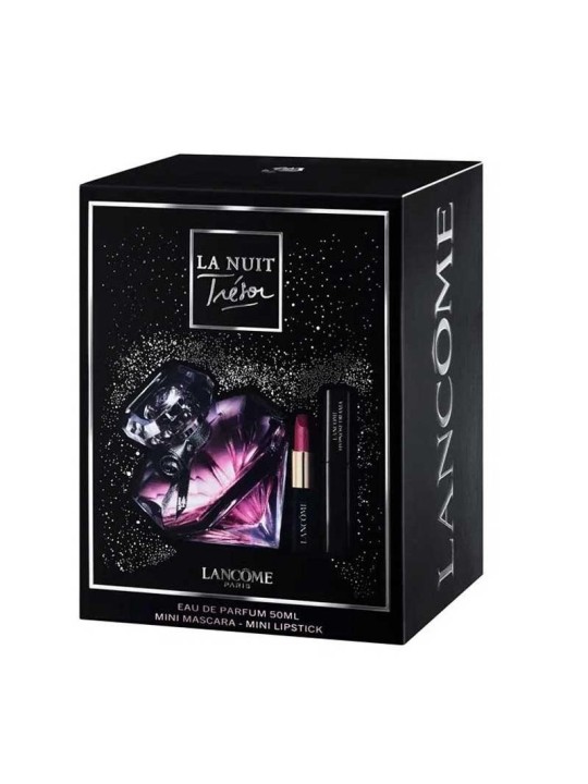 SET Tresor La Nuit EDP spray 50ml  L'Absolu Rouge Matte 505 Attrape Coeur  Hypnose Drama Excessive Black 2ml