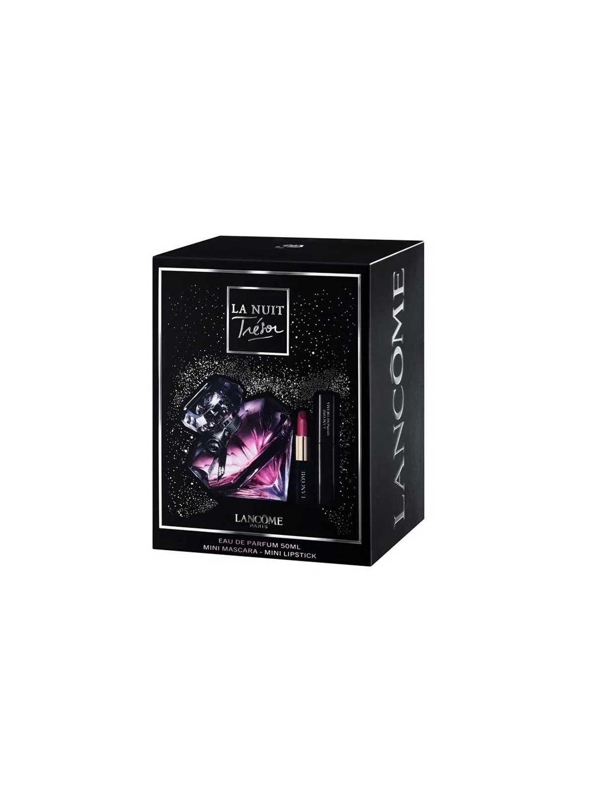 SET Tresor La Nuit EDP spray 50ml  L'Absolu Rouge Matte 505 Attrape Coeur  Hypnose Drama Excessive Black 2ml