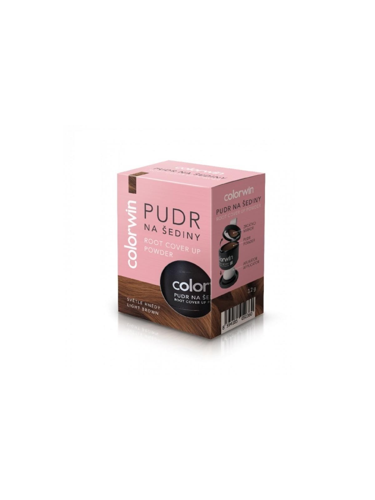Root Cover Up Powder polvere ritocco grigia con specchietto e applicatore Castano Chiaro 32g