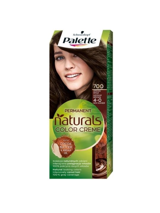 Tinta per capelli Palette Permanent Naturals Color Creme con burro di cacao e Argan 700 40 Marrone medio