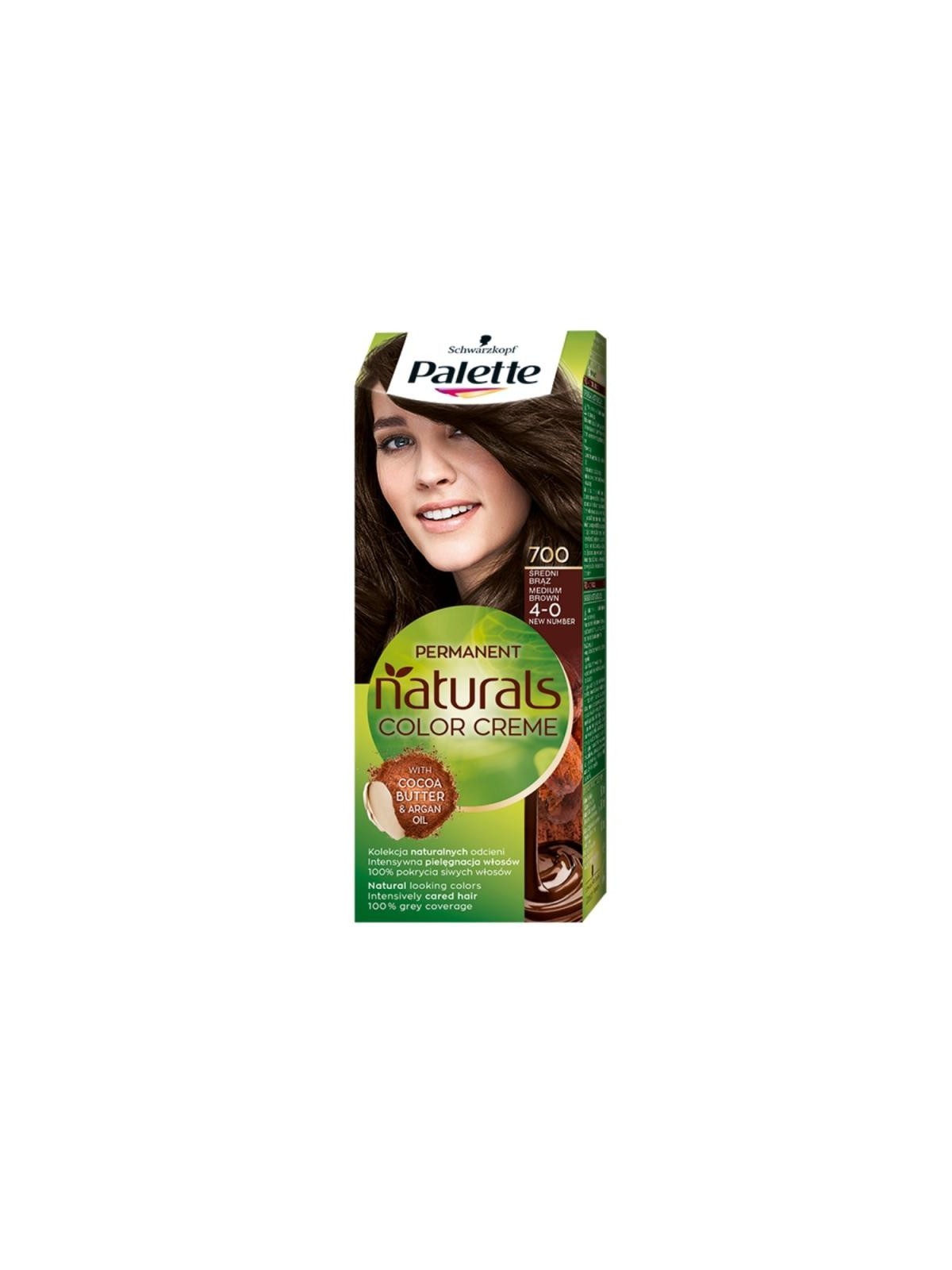 Tinta per capelli Palette Permanent Naturals Color Creme con burro di cacao e Argan 700 40 Marrone medio