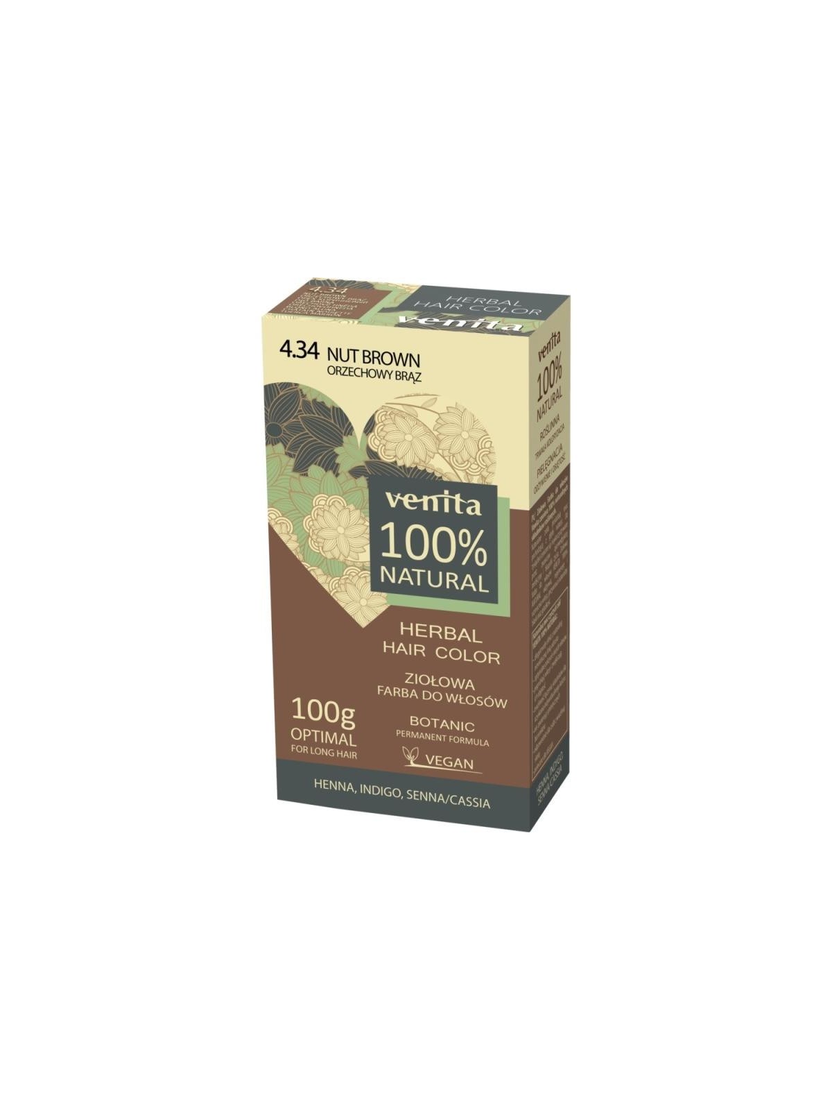 VENITA Herbal Hair Color tintura per capelli alle erbe 434 Castano Noce