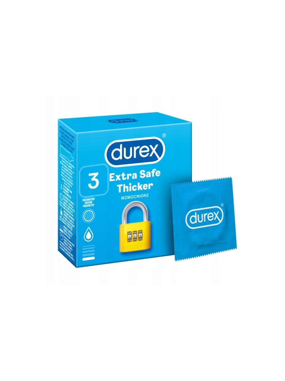 DUREX Preservativi extra sicuri pi spessi con pi gel 3 pz
