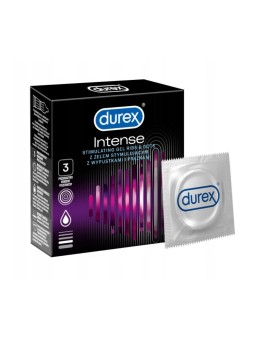 DUREX Preservativi a coste Intense con borchie e gel stimolante 3 pz