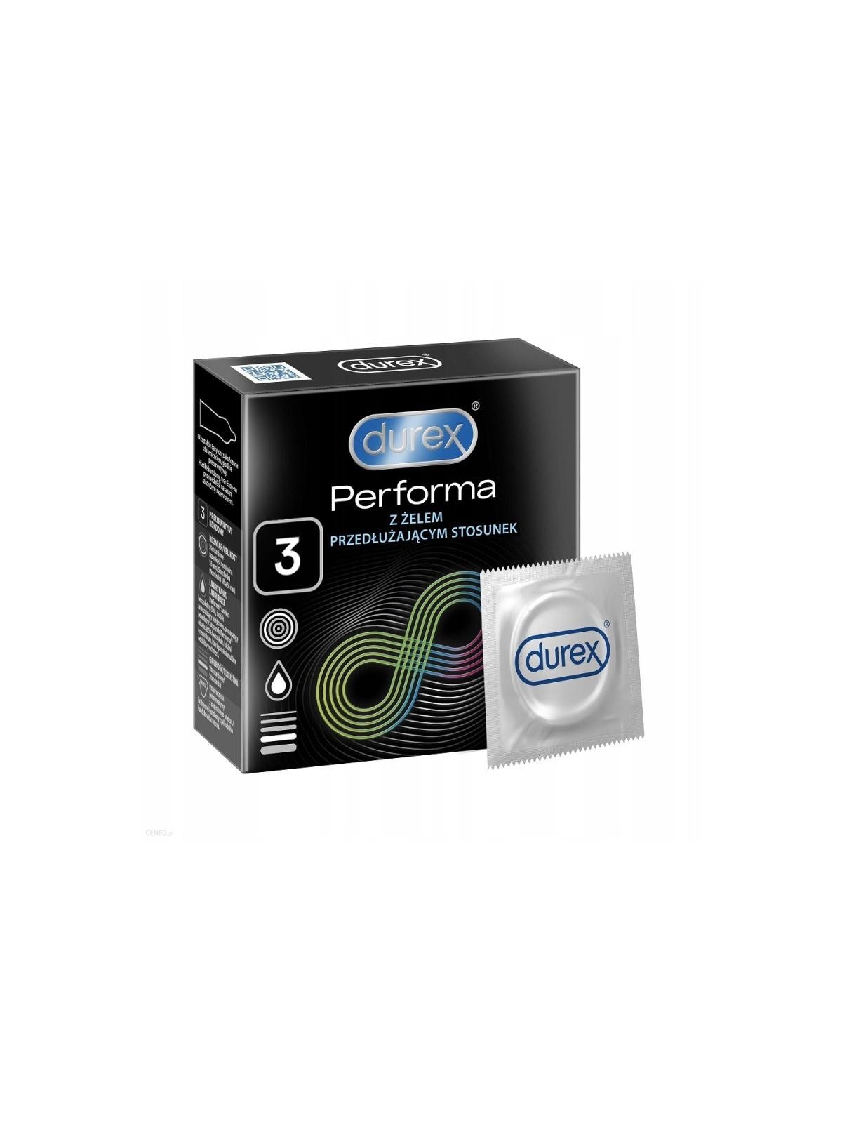 DUREX Performa Preservativi con lubrificante per un piacere piï¿½ï¿½ lungo 3 pz