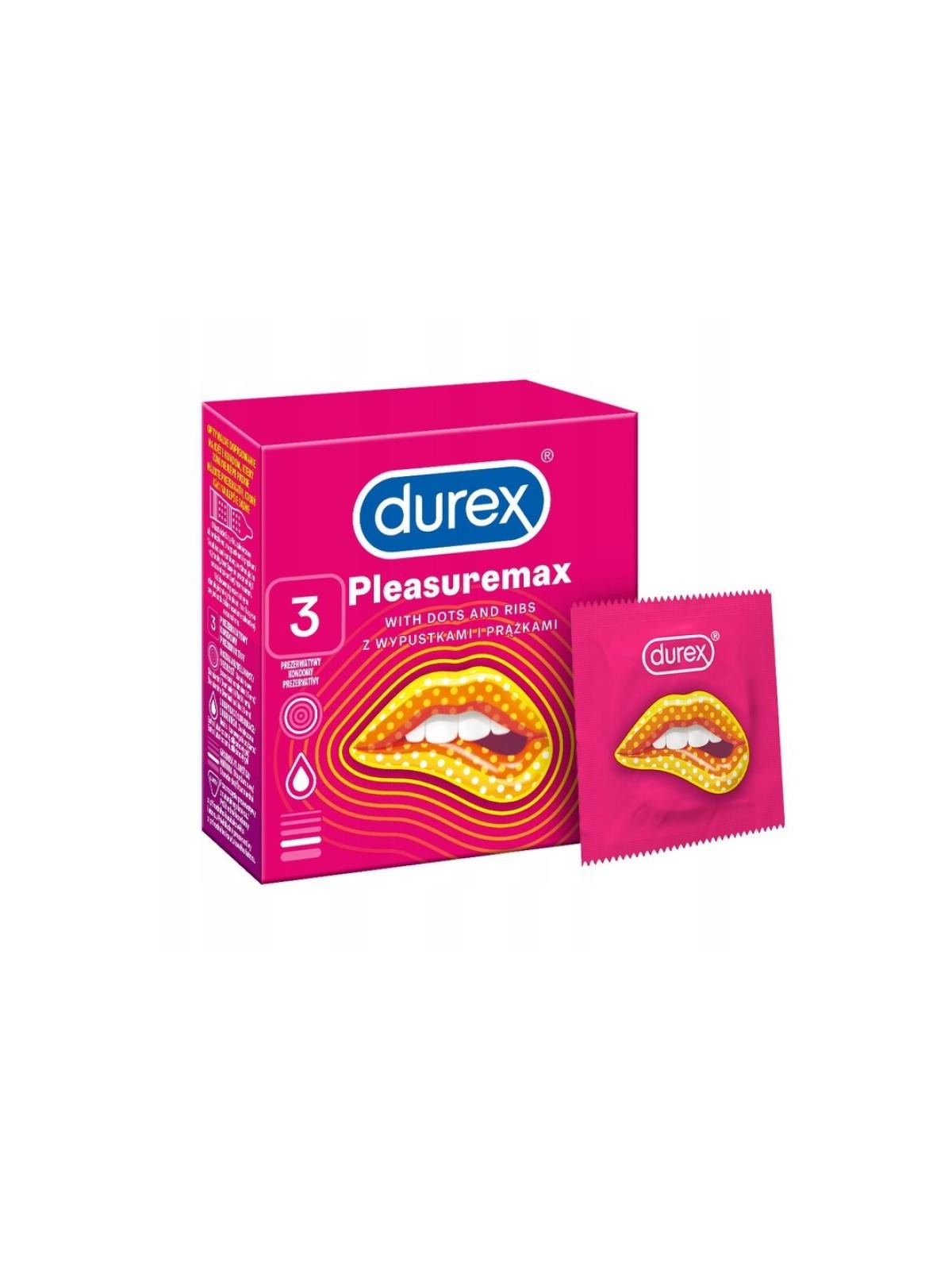 DUREX Pleasuremax Preservativi a coste con borchie 3 pz