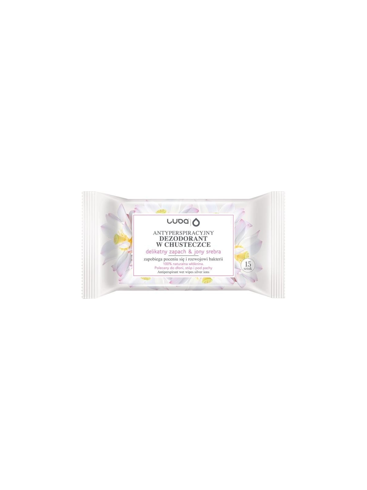LUBA Salviette antitraspiranti Fragranza delicata e Ioni dArgento 15 pz