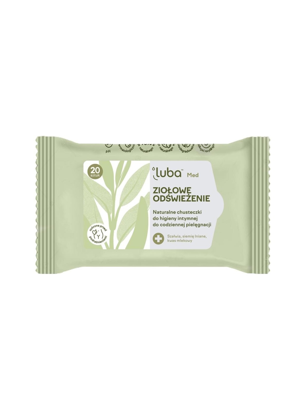 LUBA Med Salviette rinfrescanti naturali alle erbe per ligiene intima 20 pz