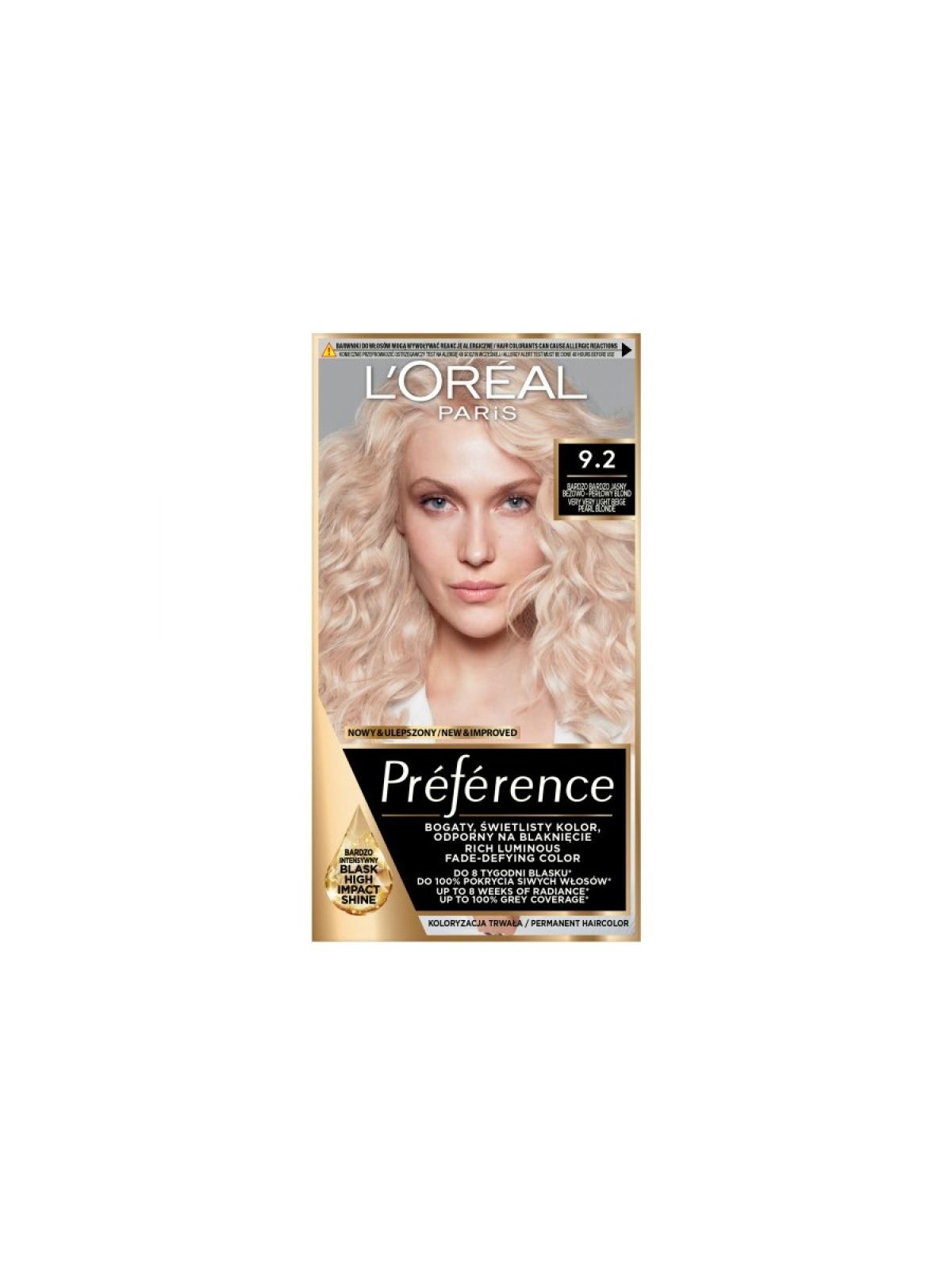 Tintura per capelli LOREAL Feria Preference 92 Biondo Molto Chiaro
