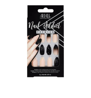Ardell NAIL ADDICT borchie nere e sfumatura rosa