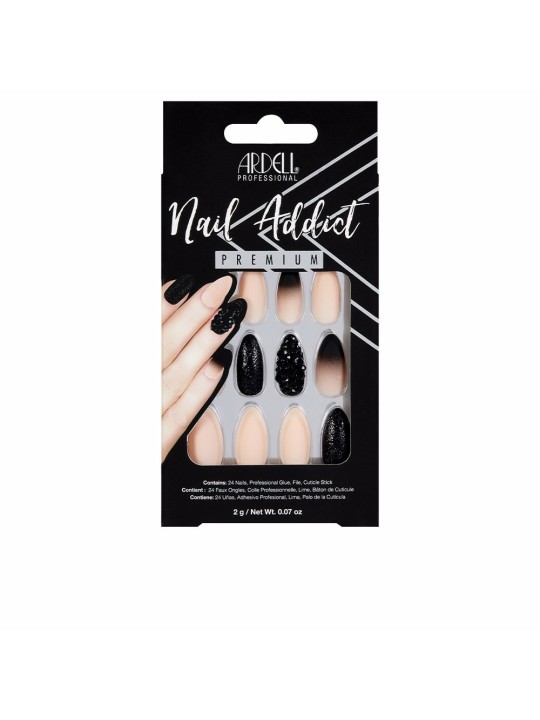 Ardell NAIL ADDICT borchie nere e sfumatura rosa