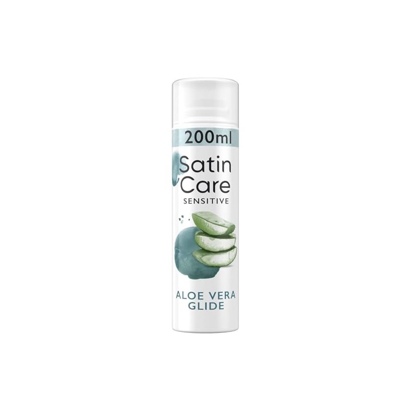 Gillette Satin Care Shave Aloe Vera Gel Pelle secca Gel da barba donna 200ml