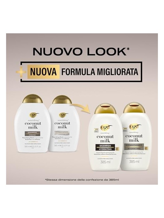 Shampoo al Latte di Cocco Ogx Senza Parabeni per Capelli Secchi