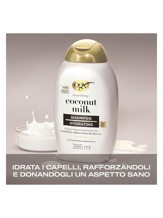Shampoo al Latte di Cocco Ogx Senza Parabeni per Capelli Secchi