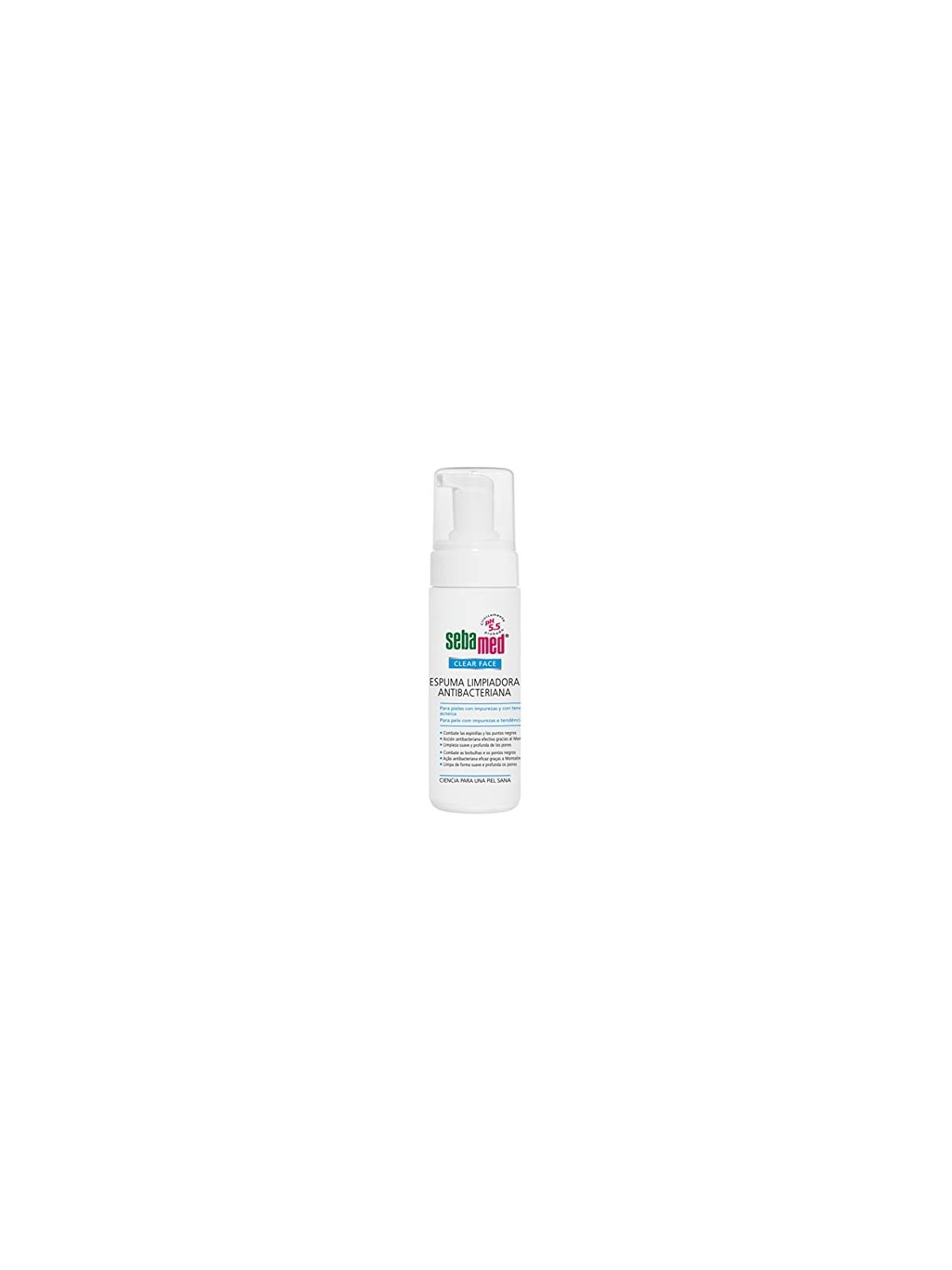 Schiuma detergente antibatterica viso trasparente donna 150ml