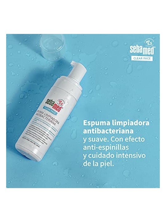 Schiuma detergente antibatterica viso trasparente donna 150ml