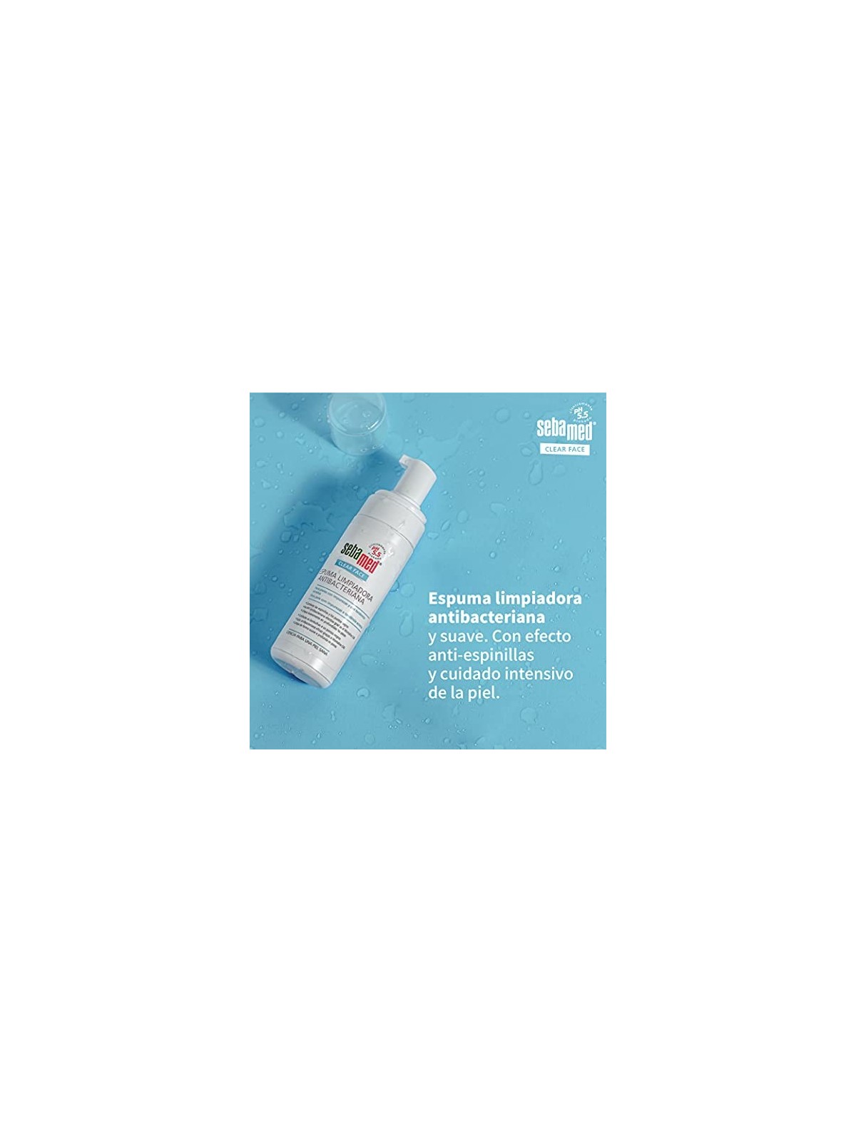 Schiuma detergente antibatterica viso trasparente donna 150ml