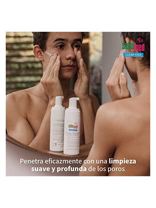 Schiuma detergente antibatterica viso trasparente donna 150ml