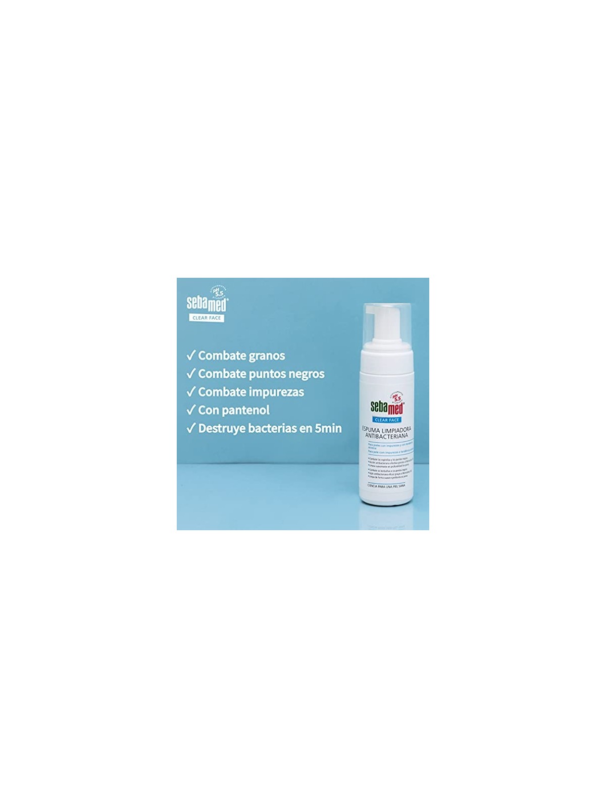 Schiuma detergente antibatterica viso trasparente donna 150ml