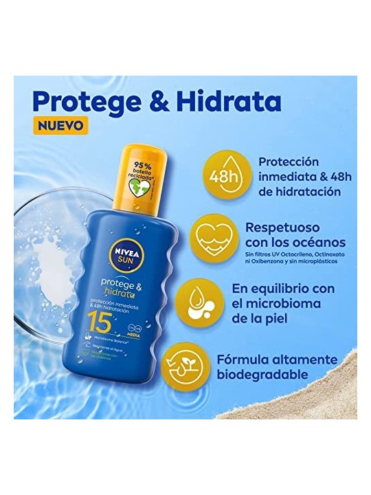 Nivea Spray Solare Idratante Unisex SPF15 200ml