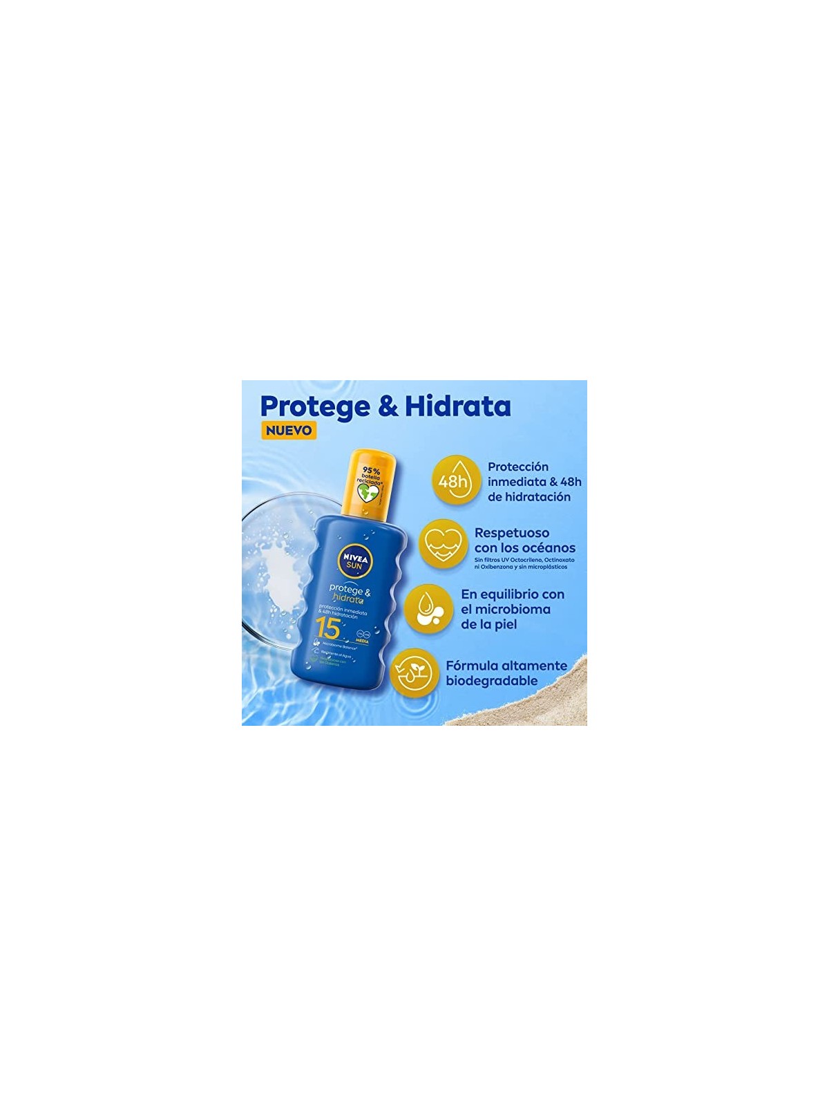 Nivea Spray Solare Idratante Unisex SPF15 200ml