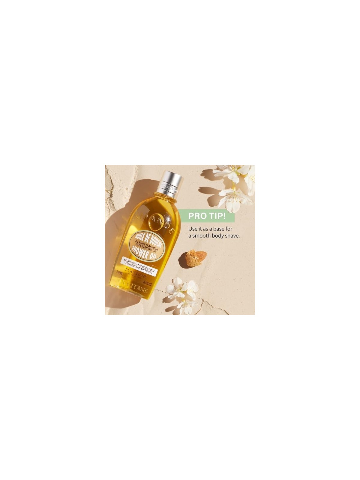 L'Occitane Almond Cleansing & Softening Shower Oil 250ml