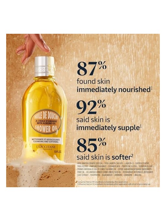 L'Occitane Almond Cleansing & Softening Shower Oil 250ml