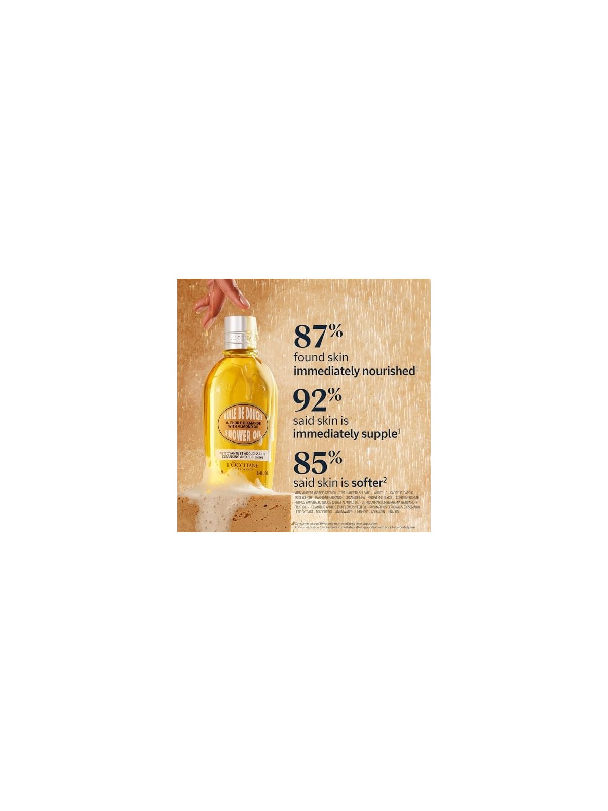 L'Occitane Almond Cleansing & Softening Shower Oil 250ml
