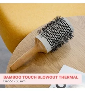 Olivia Garden Bamboo Touch Pennello Termico Rotondo per Capelli 63 mm Spazzola Rotonda Donna
