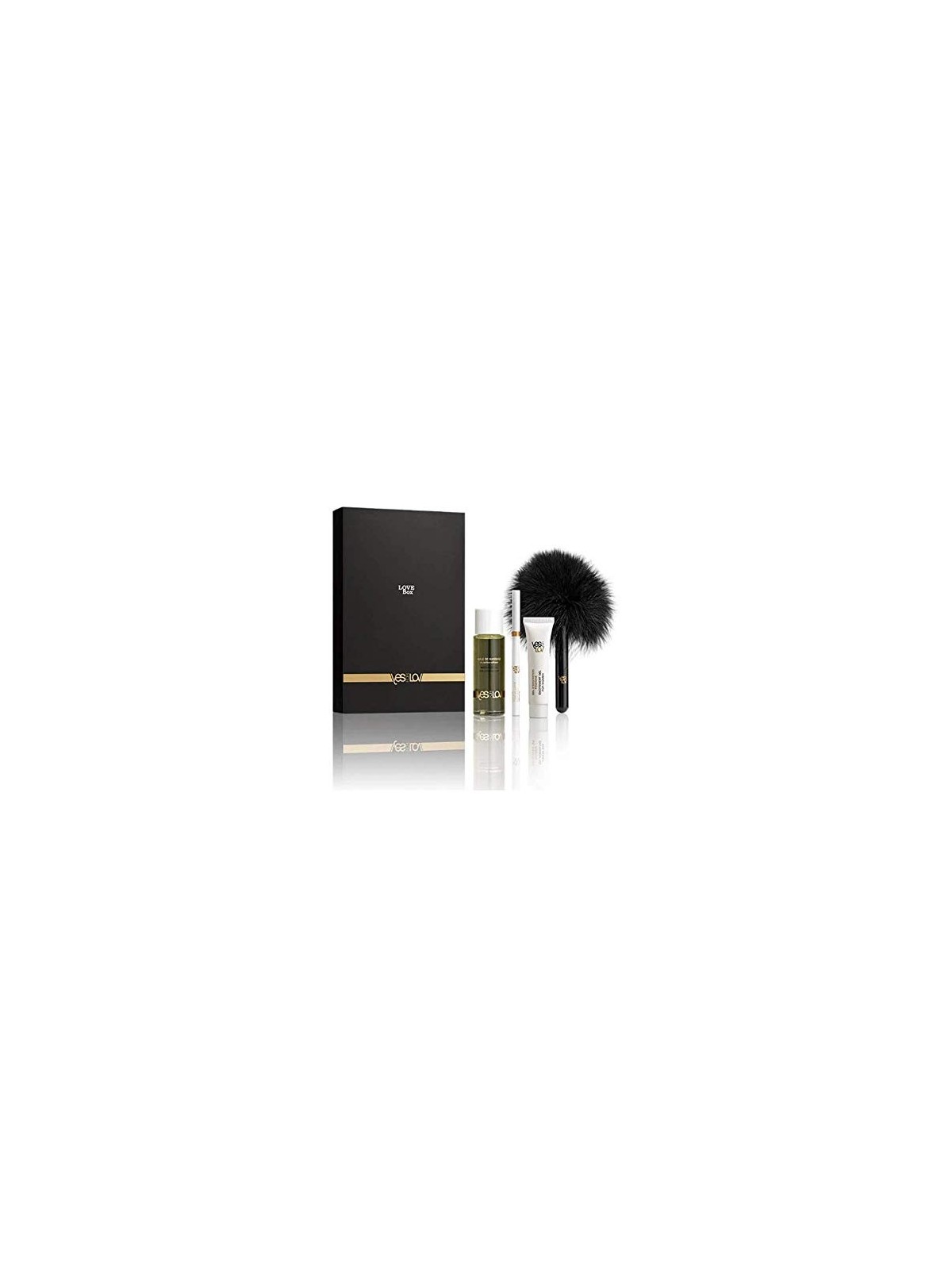 YES FOR LOV SET Love Box set olio da massaggio 30ml dadi gioco erotico gel stimolante per donna 10g fascia in raso