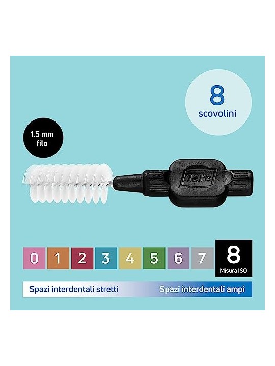 TePe Spazzolini interdentali Normali 15 mm neri 8 pezzi donna