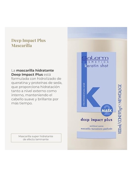 Salerm KERATIN SHOT maschera ad alto impatto plus 1000ml unisex