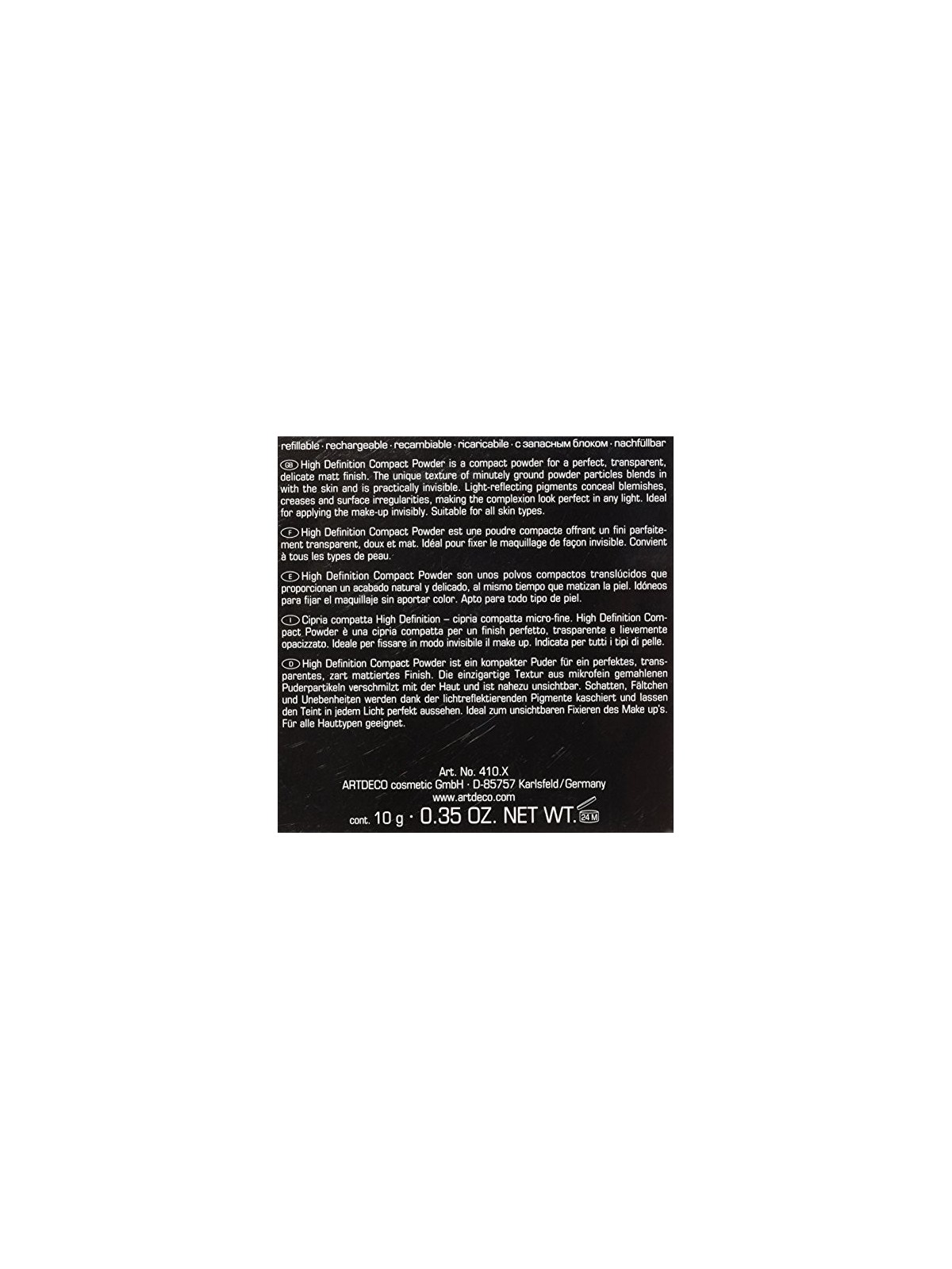 Artdeco High Definition Compact Powder Neutral 6 Soft Tawn 10g