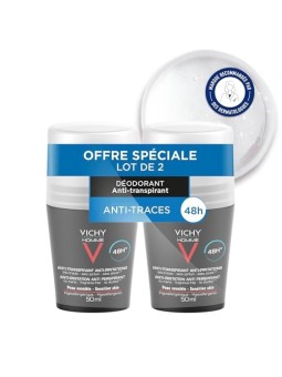 Vichy Men Homme 48H Deo roll-on Anti-Traspirante Extra Sensitive 2 pz Deodorante per pelli sensibili uomo 50ml