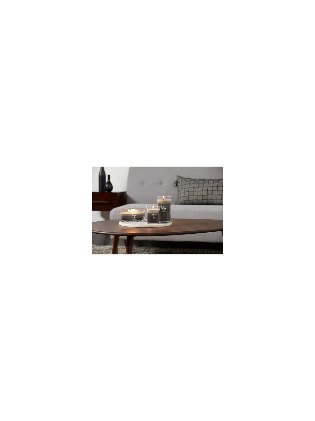 WoodWick Candela Profumata Trilogy Pino Rosso Sandalo e