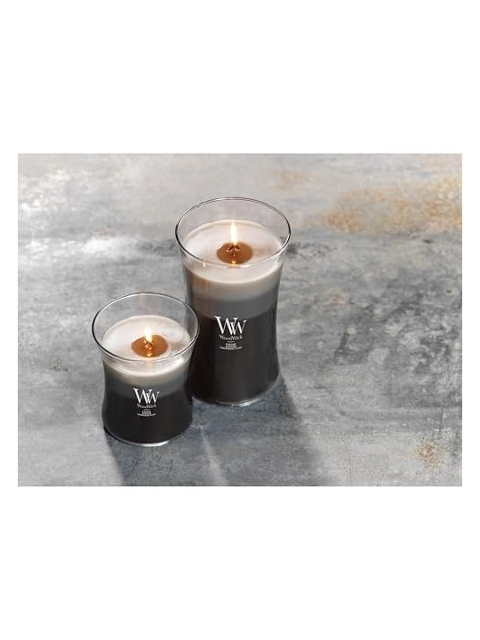 WoodWick Candela Profumata Trilogy Pino Rosso Sandalo e