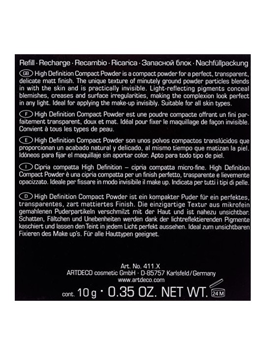 Artdeco Ricarica polvere compatta ad alta definizione 10 g donna 6 Soft Fawn
