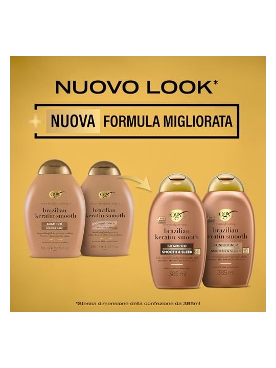 Ogx Balsamo per Capelli alla Cheratina Brasiliana 385ml unisex
