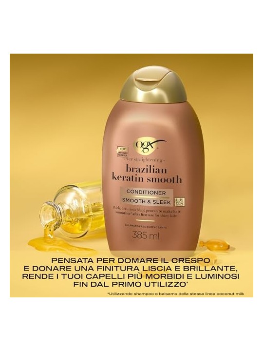 Ogx Balsamo per Capelli alla Cheratina Brasiliana 385ml unisex