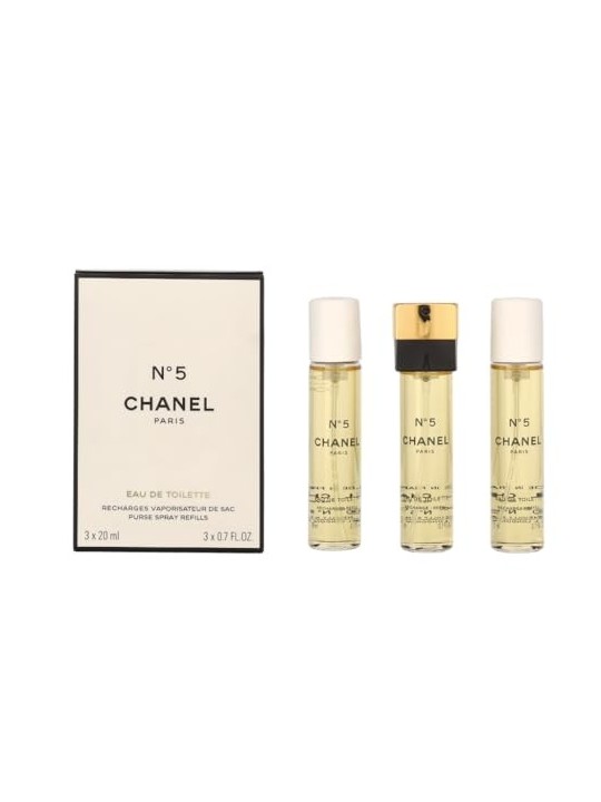Chanel No 5 Giftset donna 60ml 3x eau de toilette Spray Refill 20Ml - Twist and Spray - Purse Spray
