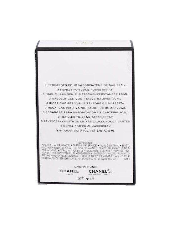Chanel No 5 Giftset donna 60ml 3x eau de toilette Spray Refill 20Ml - Twist and Spray - Purse Spray