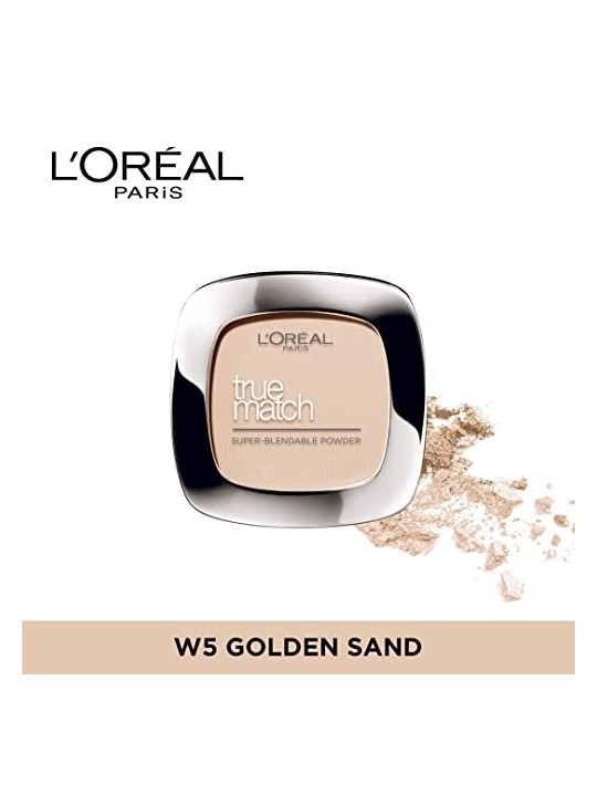 LOrï¿½ï¿½al True Match Powder Compact La Polvere 9 g  Tonalit D5 W5 Sabbia dorata donna  D5  W5 Golden Sand