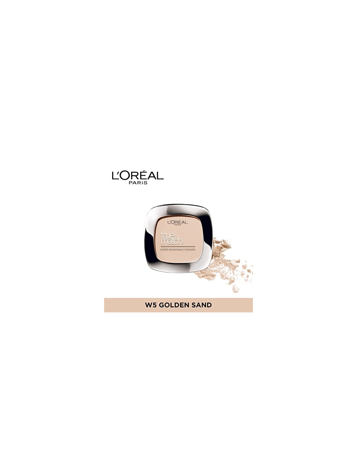 LOrï¿½ï¿½al True Match Powder Compact La Polvere 9 g  Tonalit D5 W5 Sabbia dorata donna  D5  W5 Golden Sand