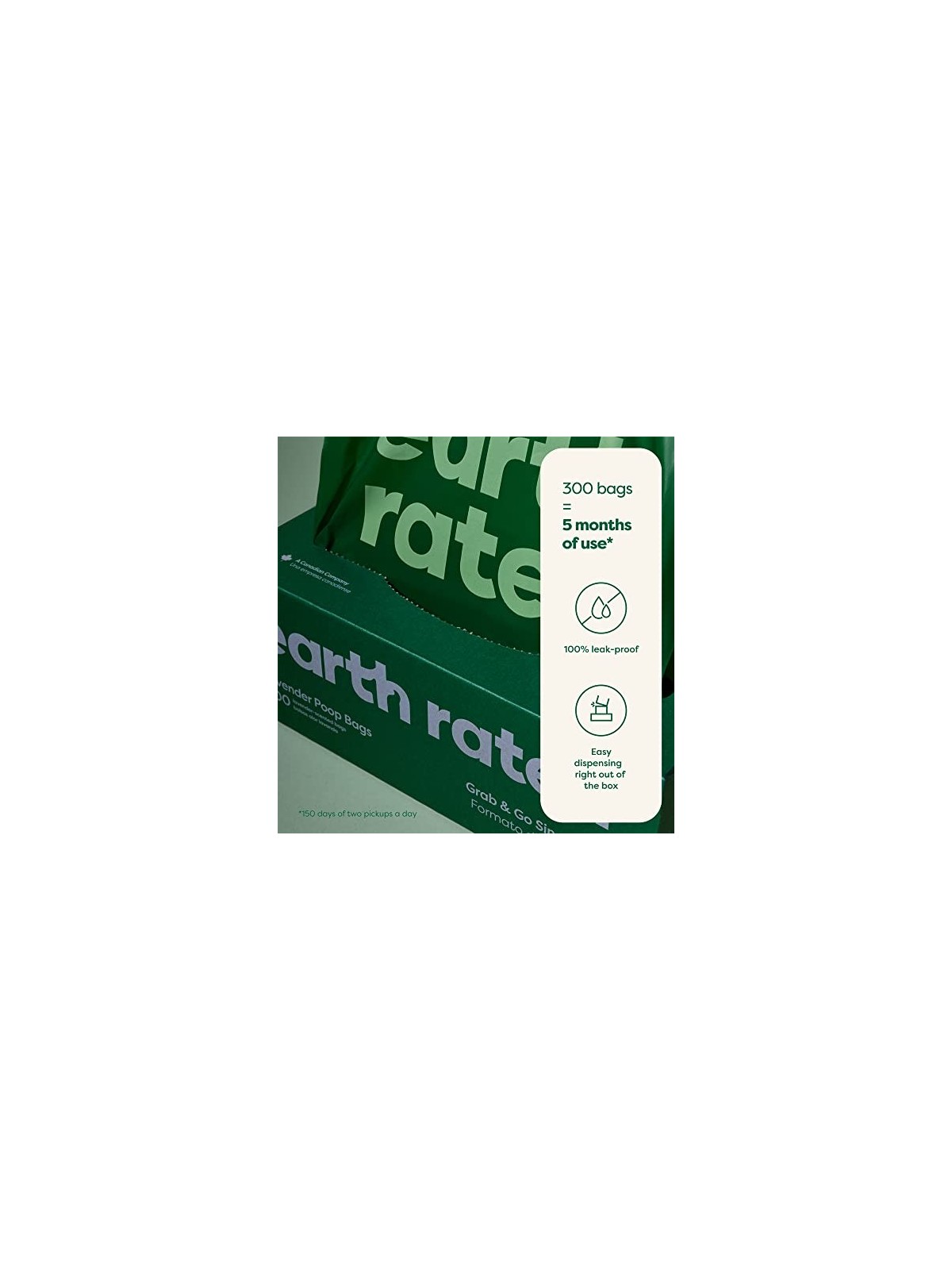 Earth Rated ROLLO sacchetto per animali domestici dispenser lavanda 300 unit unisex