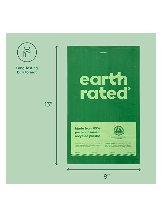 Earth Rated ROLLO sacchetto per animali domestici dispenser lavanda 300 unit unisex