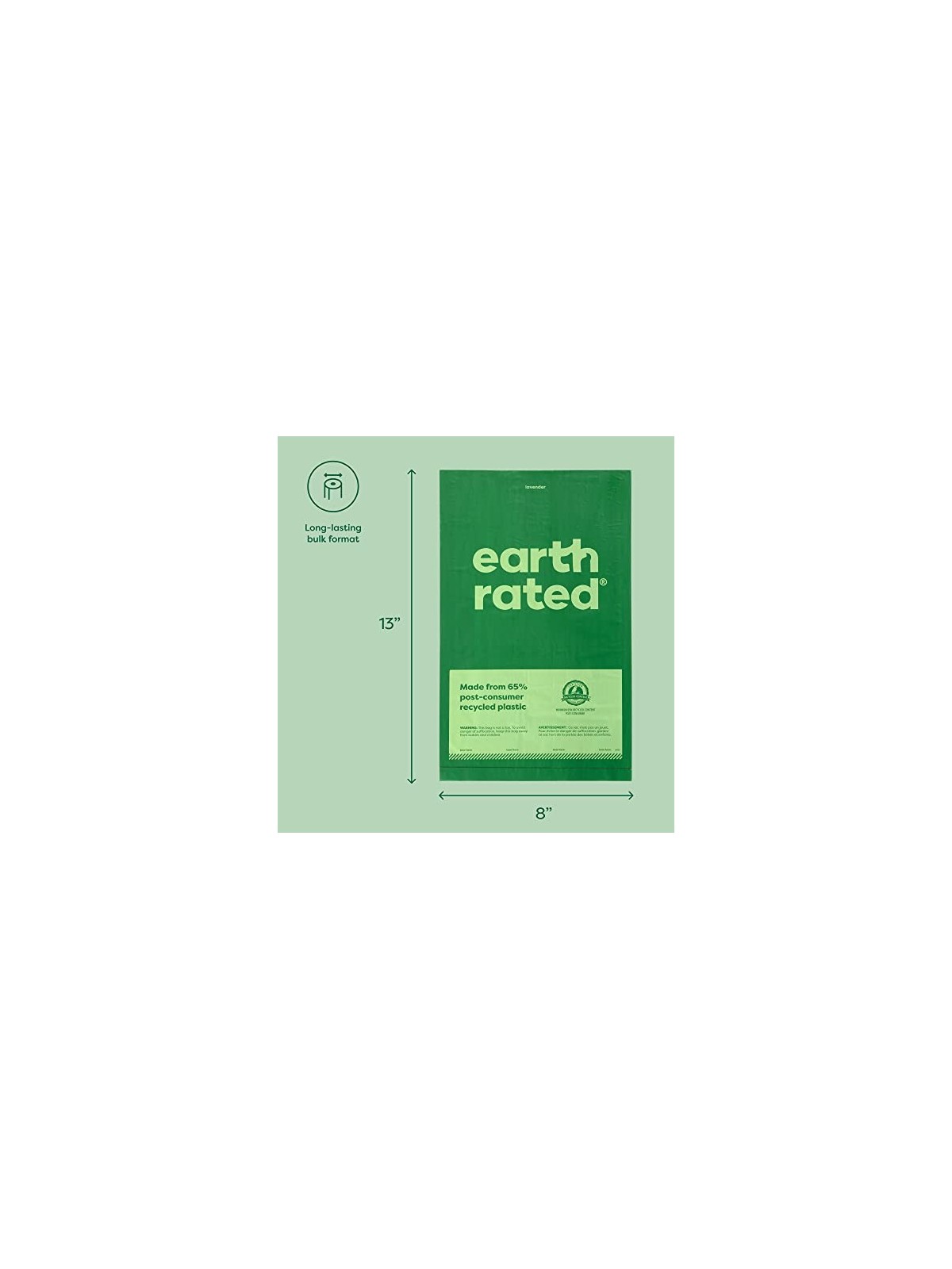 Earth Rated ROLLO sacchetto per animali domestici dispenser lavanda 300 unit unisex
