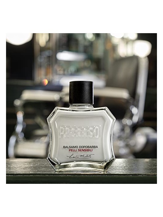 Balsamo Dopobarba Bianco Proraso per pelli sensibili al t verde uomo 100ml