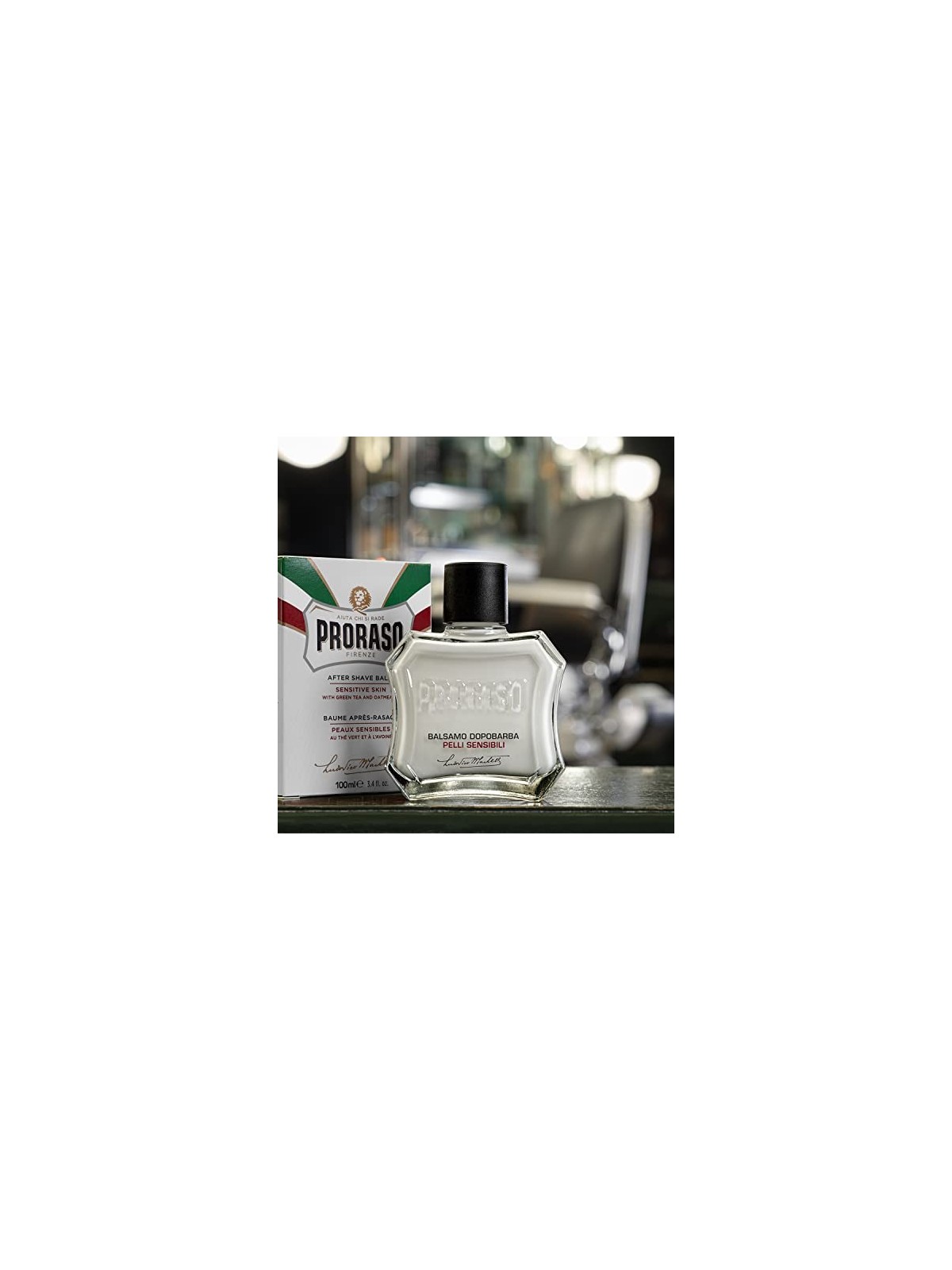 Balsamo Dopobarba Bianco Proraso per pelli sensibili al t verde uomo 100ml