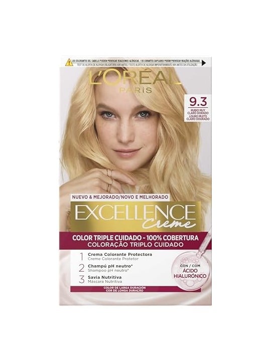 L'Orï¿½ï¿½al Paris EXCELLENCE Crema tinta 9,3 biondo chiaro dorato 192ml